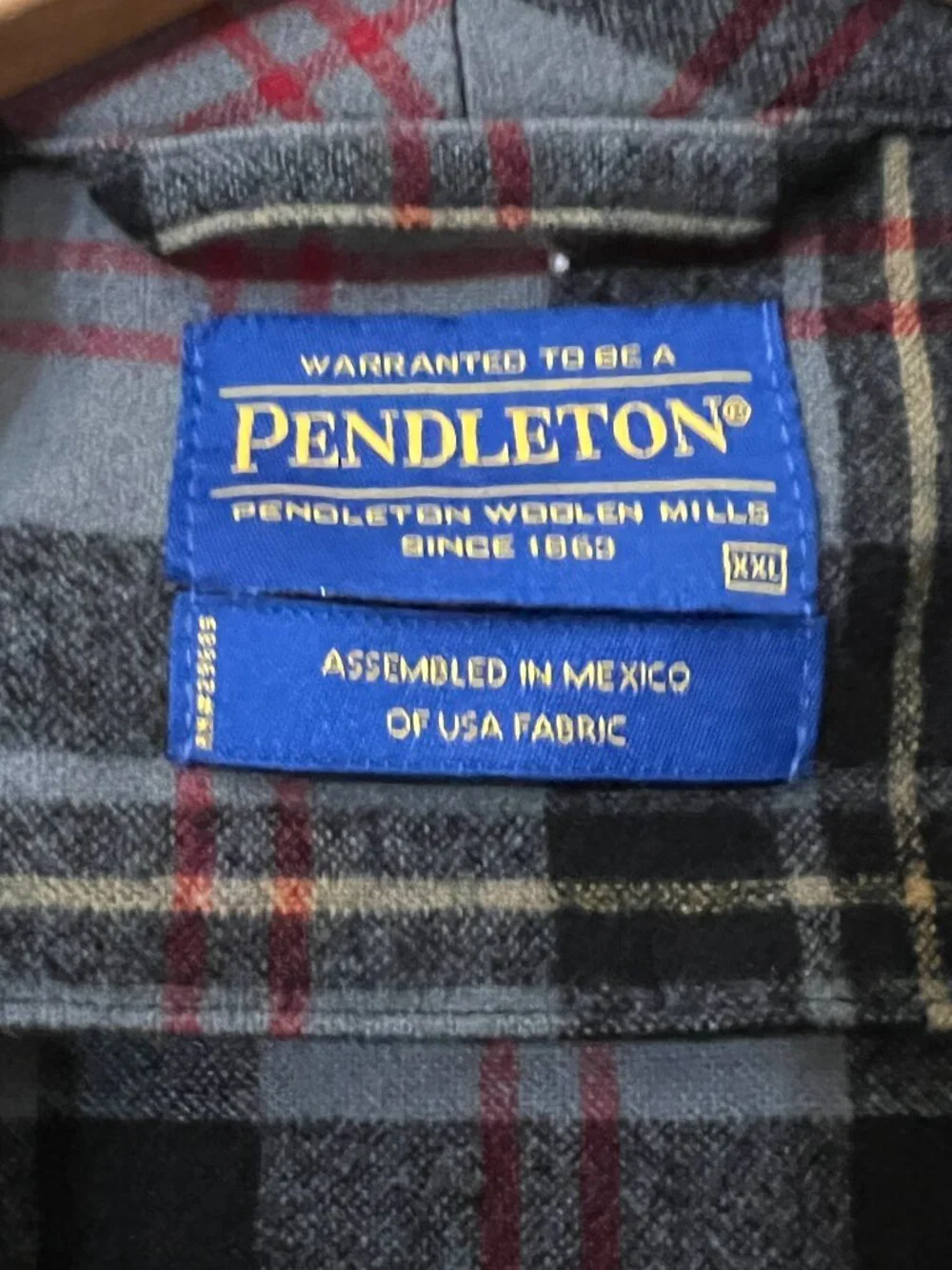 Pendleton Robe Mens XXL Gray Plaid 100% Virgin Wool Long Lounge Bathrobe